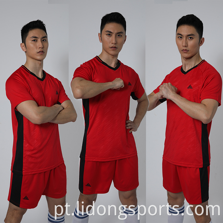 Jersey de futebol simples do pescoço redondo personalizado do atacado Configurar uniformes de futebol juvenil